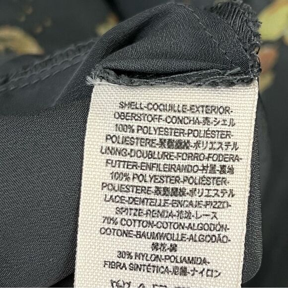 Free People Floral Trapeze Swing Dress Gray Yellow M - Picture 6 of 8